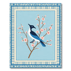 Blue Bird Cherry Blossom Scene Rug