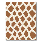 Brown White Giraffe Spot Grid Rug