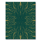Emerald Gold Abstract Organic Lines Rug