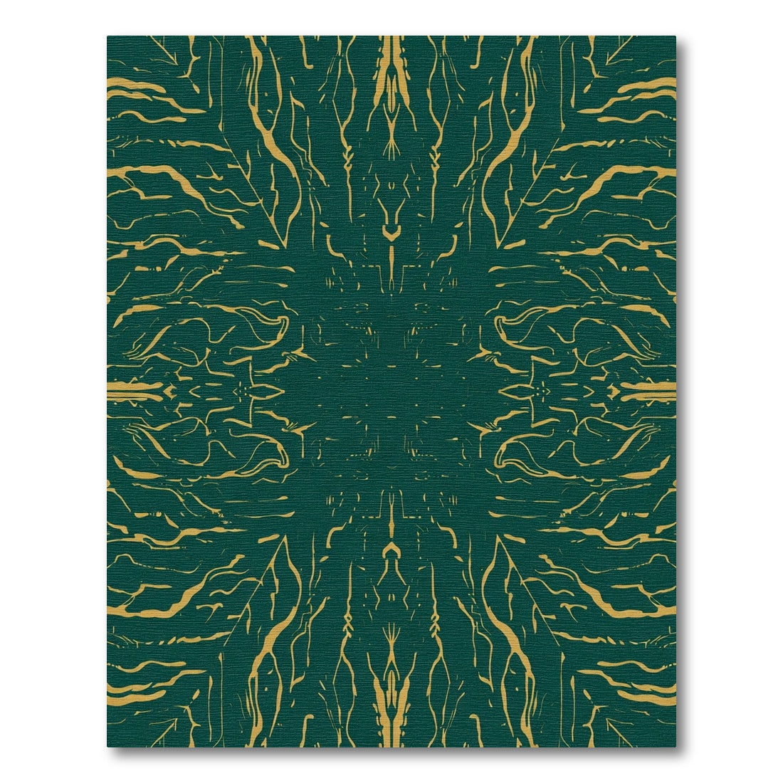 Emerald Gold Abstract Organic Lines Rug