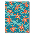 Abstract Orange Aquatic Creatures Rug