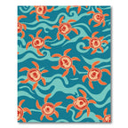 Abstract Orange Aquatic Creatures Rug