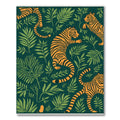 Bold Orange Tiger Jungle Leaves Rug