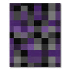 Modern Purple Gray Abstract Squares Rug