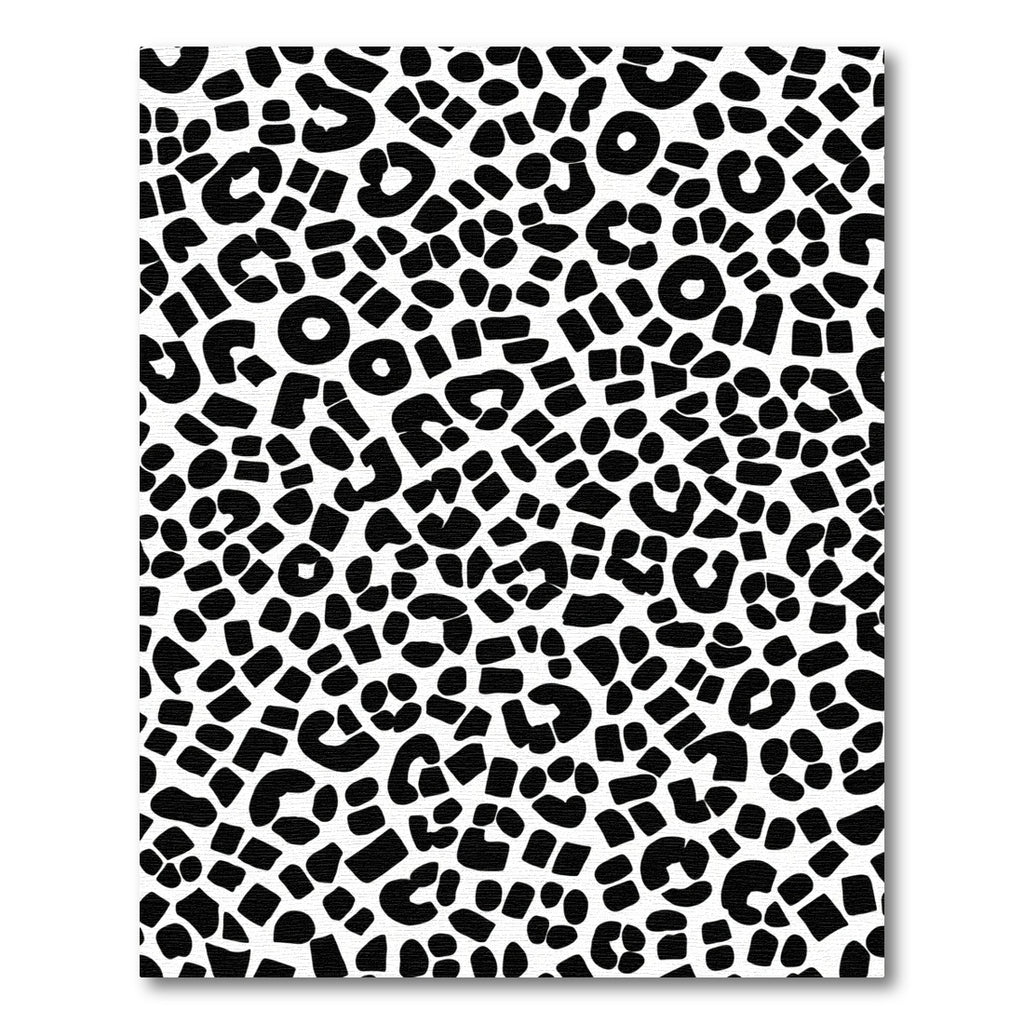 Bold Black White Leopard Spot Rug