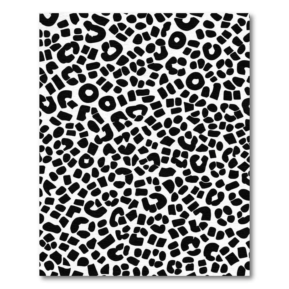 Bold Black White Leopard Spot Rug
