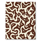 Abstract Swirls Brown Cream Starburst Rug