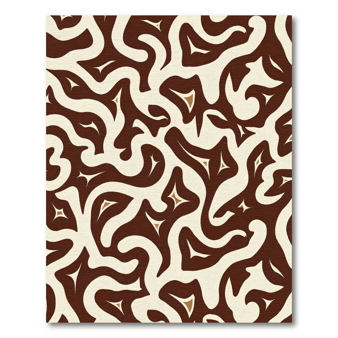 Abstract Swirls Brown Cream Starburst Rug