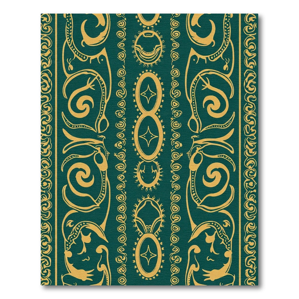 Emerald Gold Tribal Sun Oval Rug