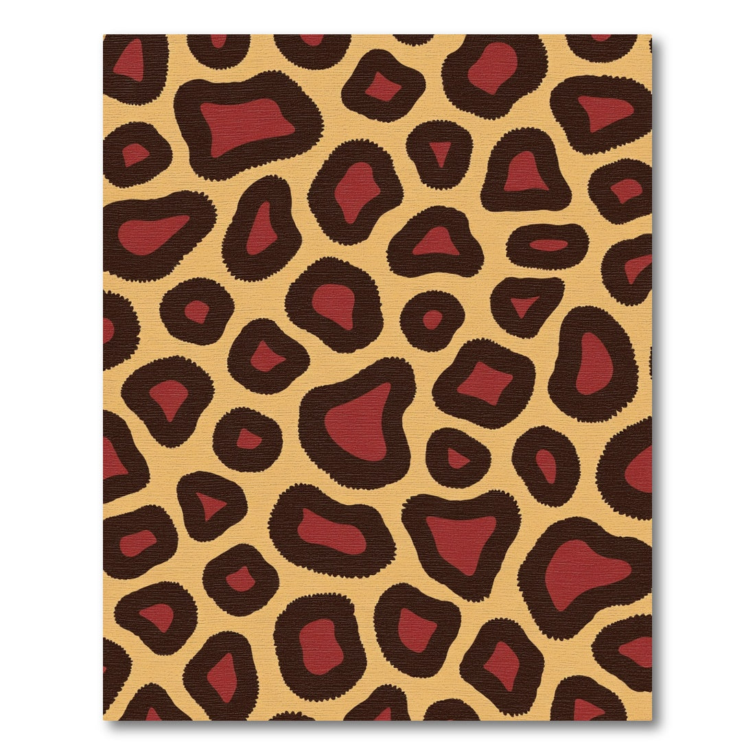 Crimson Leopard Spots Cream Rug