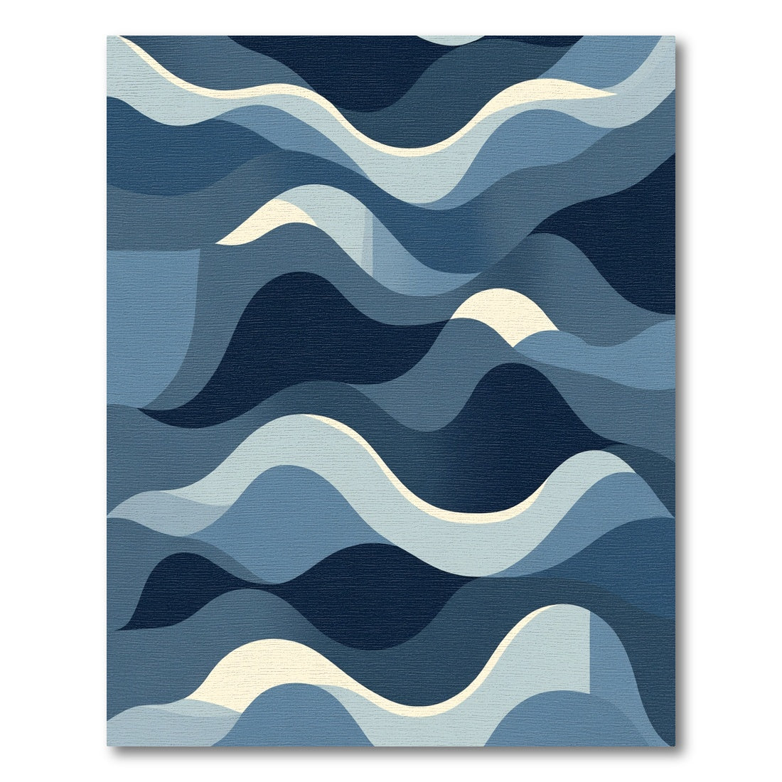 Ocean Waves Blue Abstract Rug