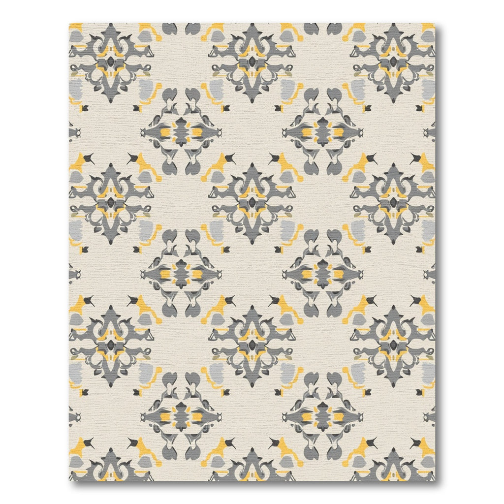 Gray Yellow Abstract Medallion Rug