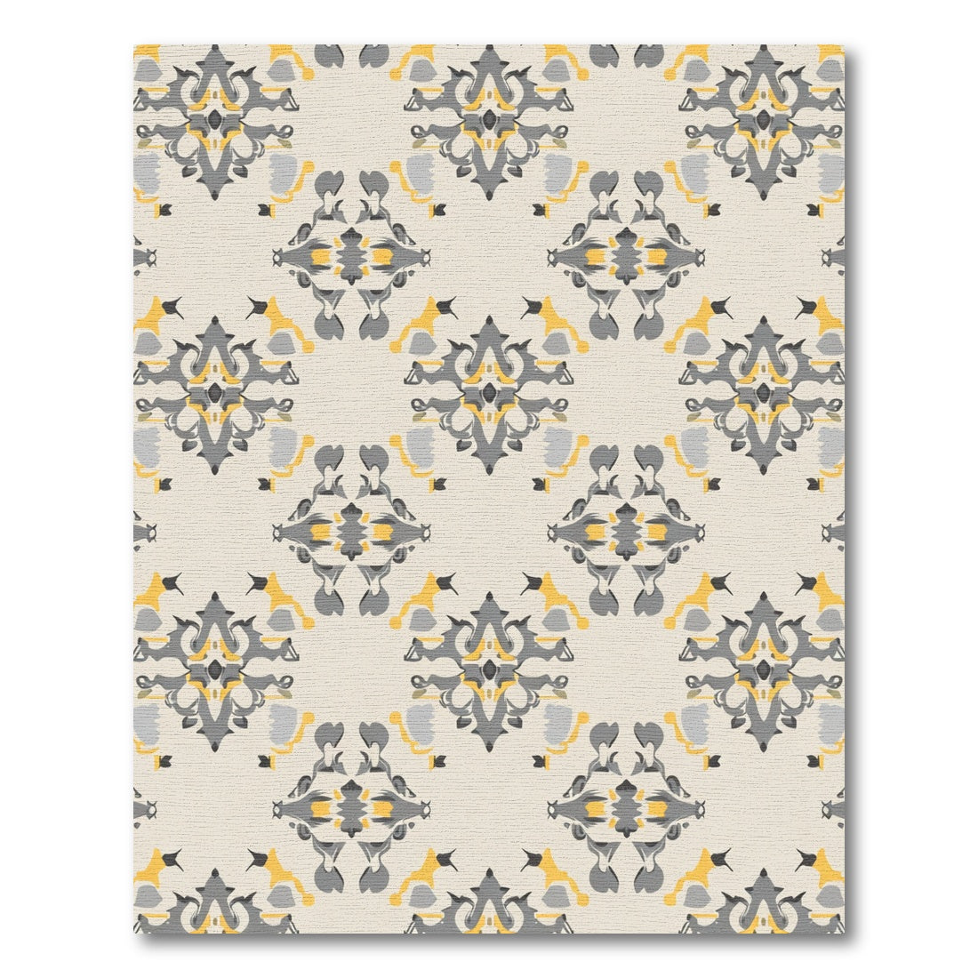 Gray Yellow Abstract Medallion Rug