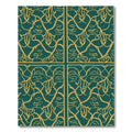 Emerald Gold Art Nouveau Vine Rug