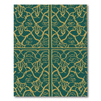 Emerald Gold Art Nouveau Vine Rug