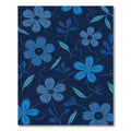 Classic Blue Floral Vine Arrangement Rug