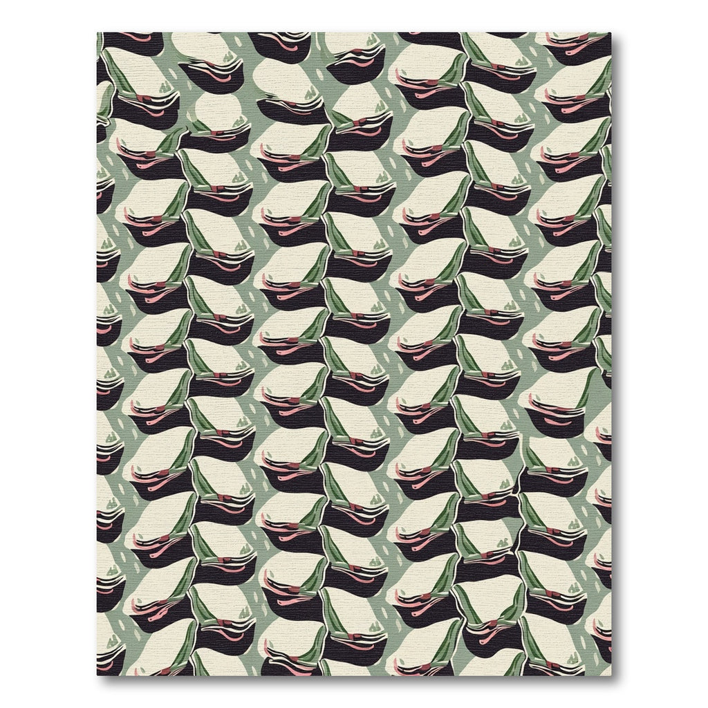 Abstract Striped Olive Cream Composition Rug