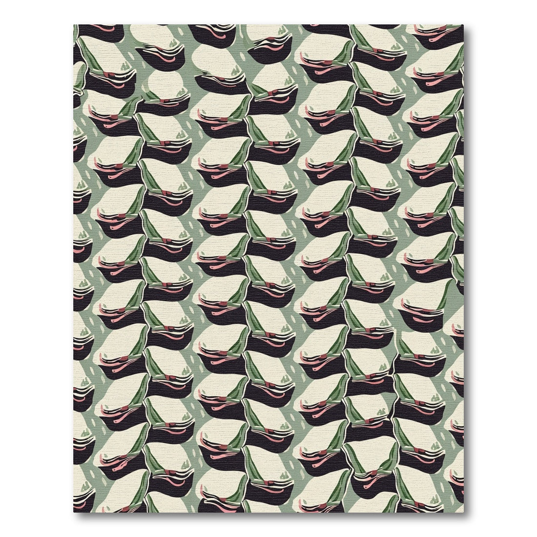 Abstract Striped Olive Cream Composition Rug