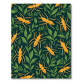Golden Insect Green Leaf Whimsical Rug