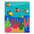 Colorful Underwater Coral Fish Scene Rug
