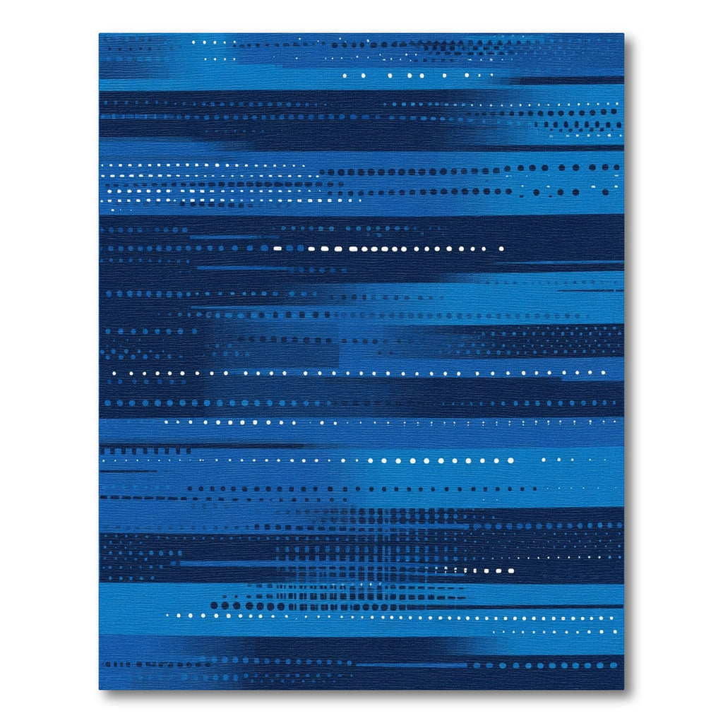Deep Blue Abstract Horizontal Lines Rug