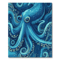 Deep Blue Octopus Swirl Ocean Rug
