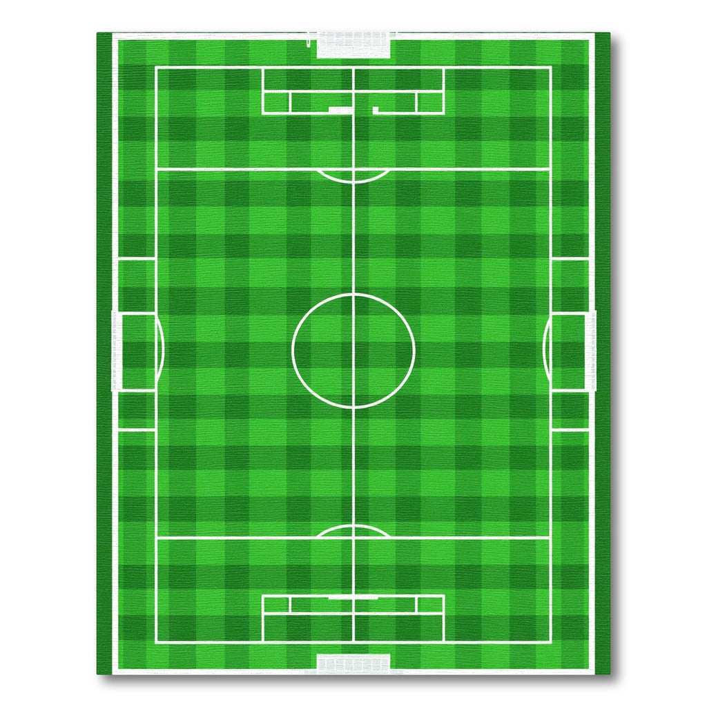 Green Checkered Soccer Field Rug
