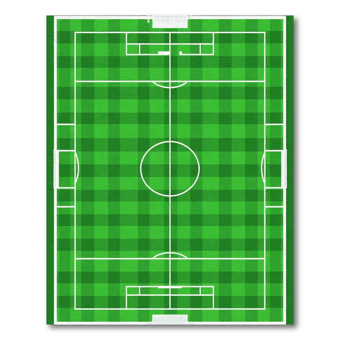 Green Checkered Soccer Field Rug