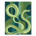 Emerald Green Abstract Snake Ribbons Rug