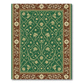 Verdant Floral Lattice Border Art Rug