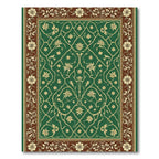 Verdant Floral Lattice Border Art Rug