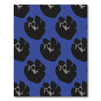 Bold Blue Abstract Floral Arrangement Rug