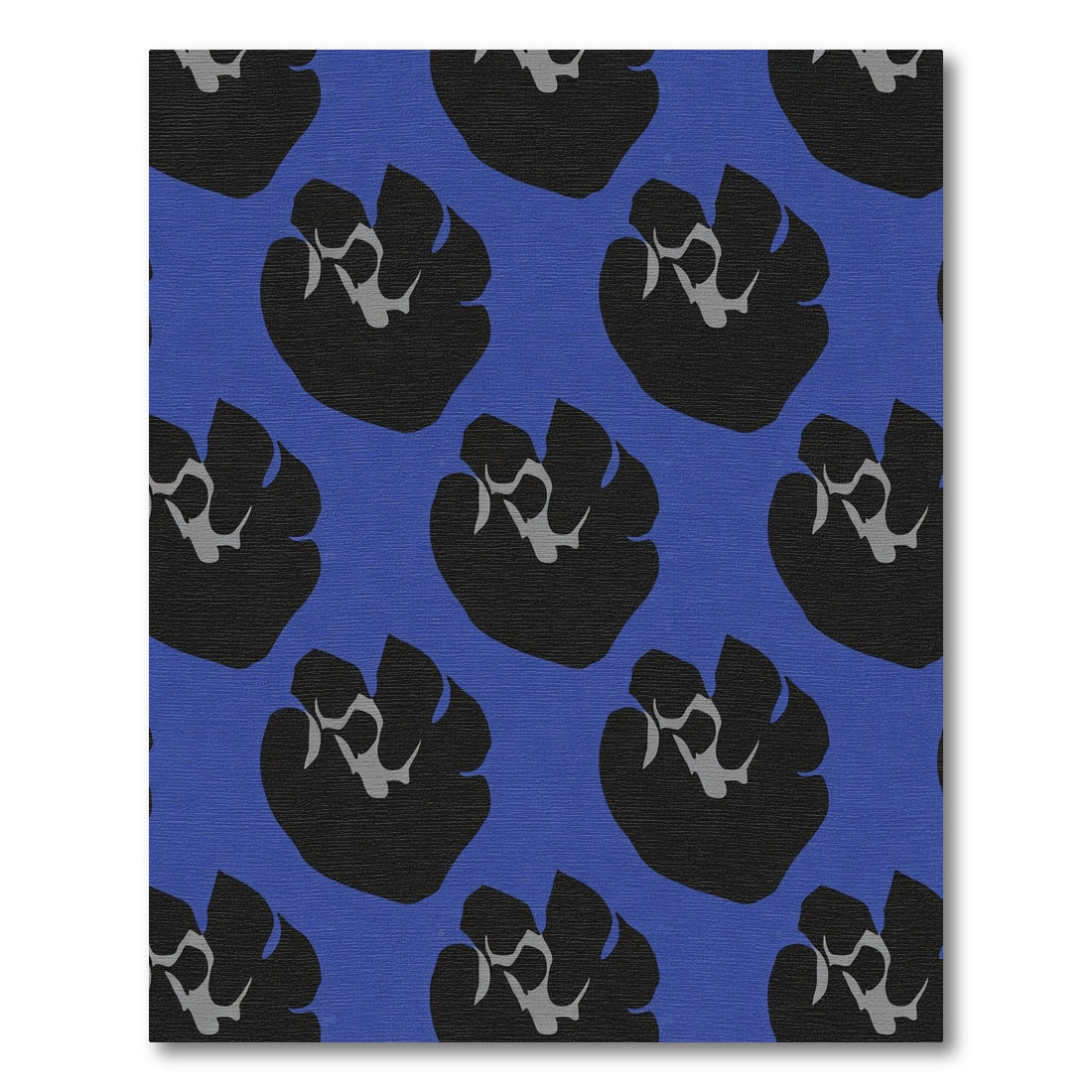 Bold Blue Abstract Floral Arrangement Rug