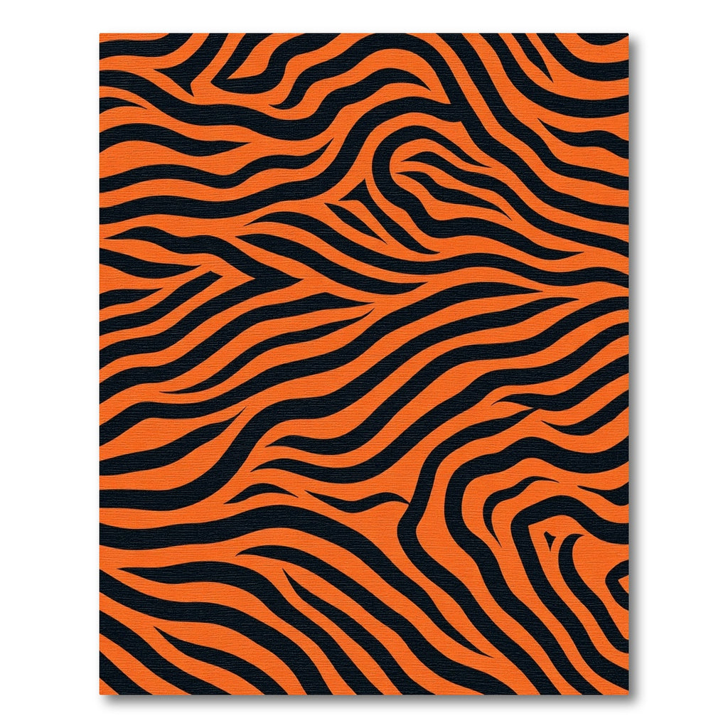 Vibrant Orange Black Zebra Stripes Rug