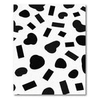 Black White Irregular Shapes Collage Rug
