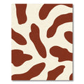 Cream Brown Abstract Blobs Rug