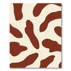 Cream Brown Abstract Blobs Rug