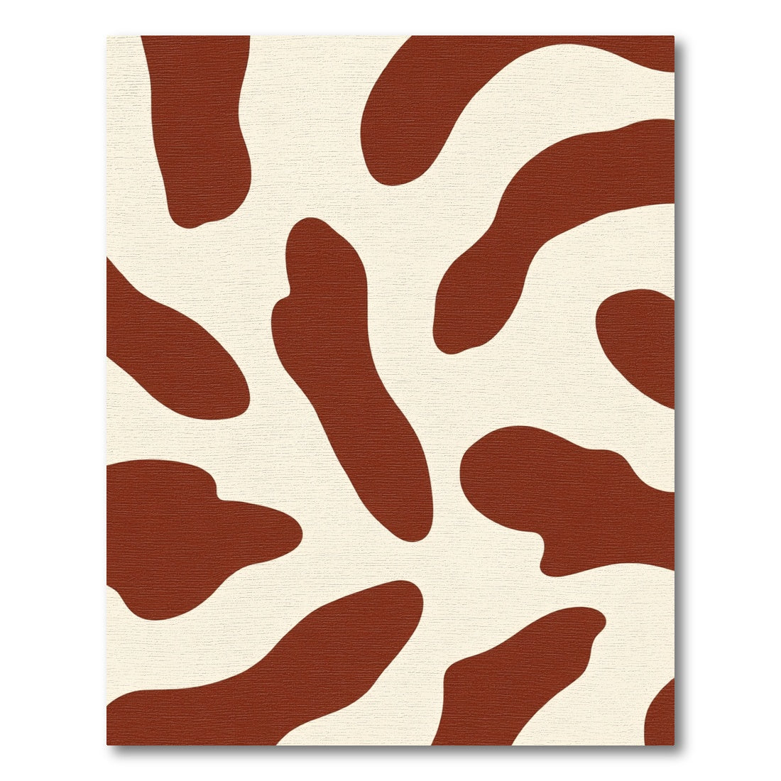 Cream Brown Abstract Blobs Rug