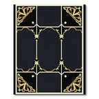 Ornate Black and Gold Arabesque Rug
