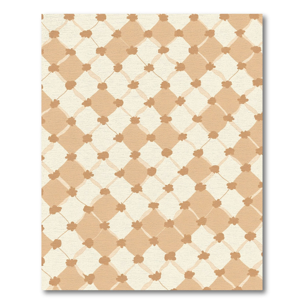 Light Brown Lattice Floral Diamonds Rug