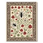 Forest Dweller Spider Mushroom Floral Rug