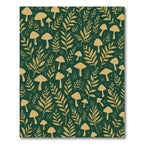 Golden Mushroom Fern Forest Harmony Rug