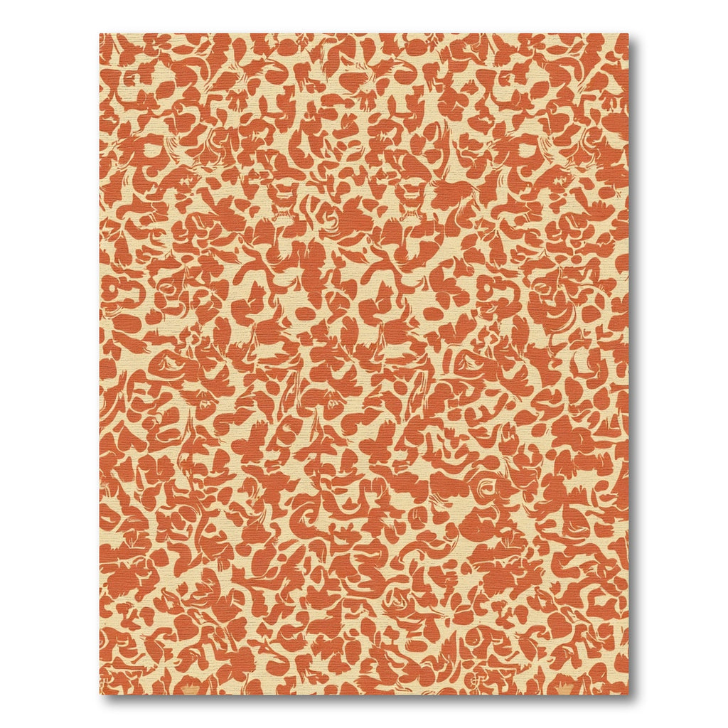 Terracotta Abstract Floral Scatter Rug