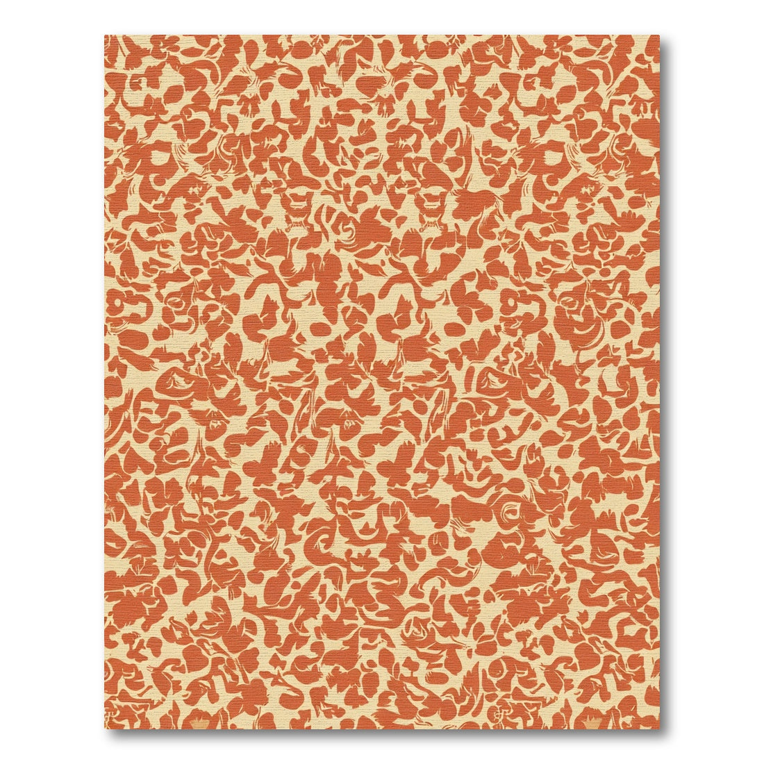 Terracotta Abstract Floral Scatter Rug