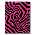 Vibrant Pink Black Swirl Zebra Rug