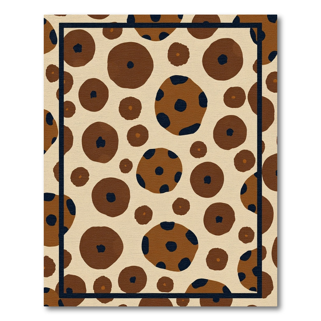 Brown Dotty Circles Composition Rug