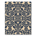 Navy Symmetrical Floral Damask Rug