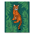 Orange Tiger Among Green Ferns Rug