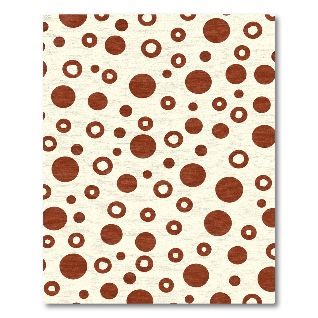 Crimson Circles Scattered Throughout Cream Rug