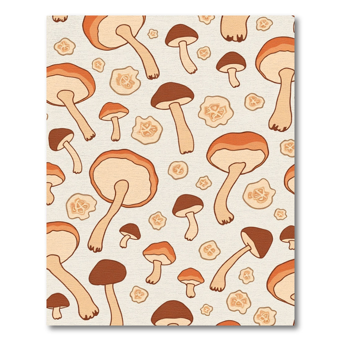 Retro Mushroom Forest Earthy Tones Rug